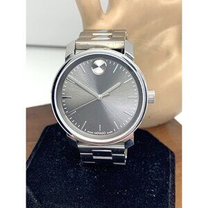 Movado Men's Watch 3601174 Bold Gray Dial Swiss Quartz Silver Steel 41mm